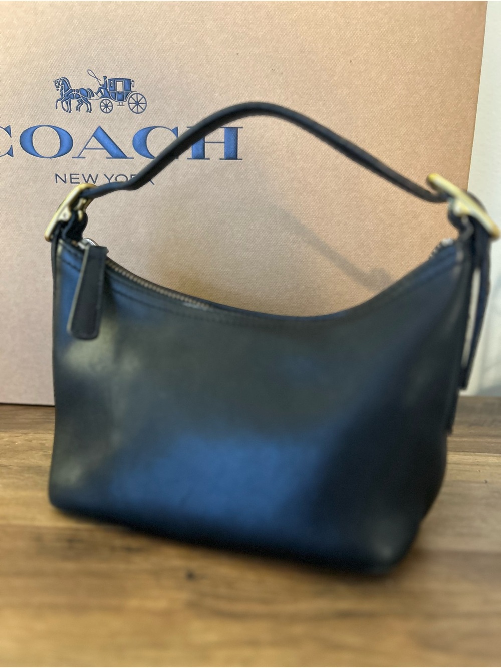 COACH Black Leather Shoulder Bag